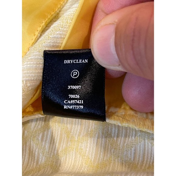 Ann Taylor Women Checkered Chino Shorts Geometric Mid Rise Stretch Yellow Size 6 - Picture 9 of 9